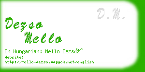 dezso mello business card